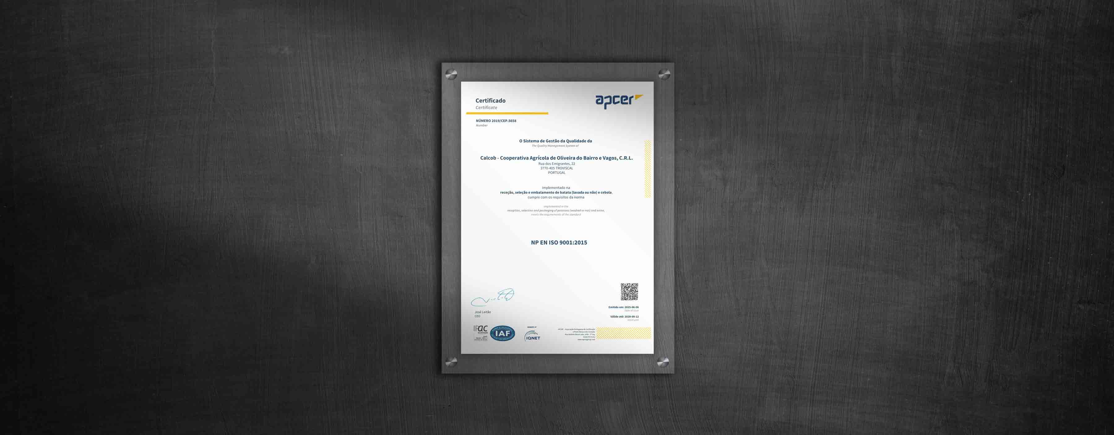 Notícia | CALCOB renova certificação de qualidade